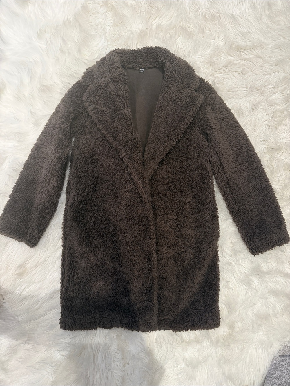 Uniqlo Dark Brown Teddy Faux-Shearling Coat